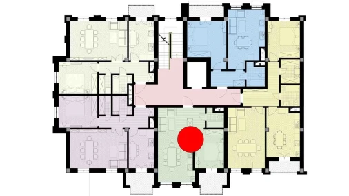 1-xonali xonadon 45.2 m²  6/9 qavat | SHARQ Turar-joy majmuasi