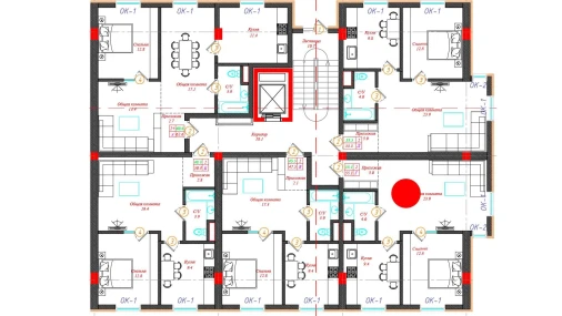 2-xonali xonadon 55.1 m²  1/5 qavat | CHINARA PARK Turar-joy majmuasi