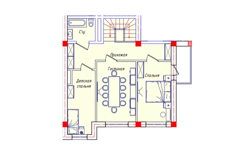 3-комнатная квартира 63.4 м²  8/8 этаж | Жилой комплекс STAR HOUSE RESIDENCE