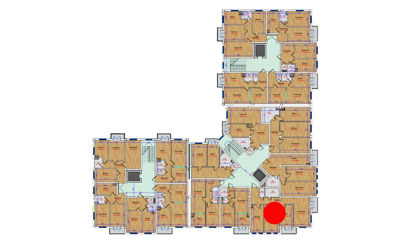 3-xonali xonadon 80.6 m²  8/9 qavat | MBG Turar-joy majmuasi