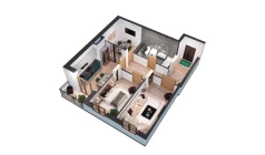 2-xonali xonadon 67.38 m²  4/10 qavat | YANGIOBOD RESIDENCE Turar-joy majmuasi