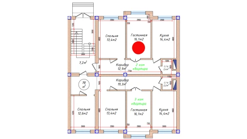 2-комнатная квартира 59.2 м²  1/5 этаж | Жилой комплекс Oq mahalla