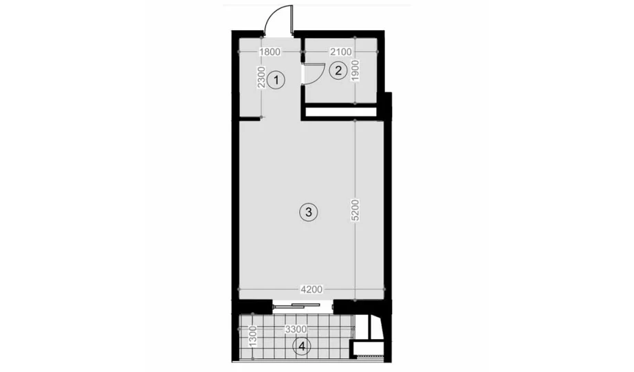1-комнатная квартира 34.8 м²  12/12 этаж | Жилой комплекс NAVRUZ GROUP