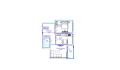 2-комн. квартира 55.36 м²  10/17 этаж | Жилой комплекс UCHTEPA CITY