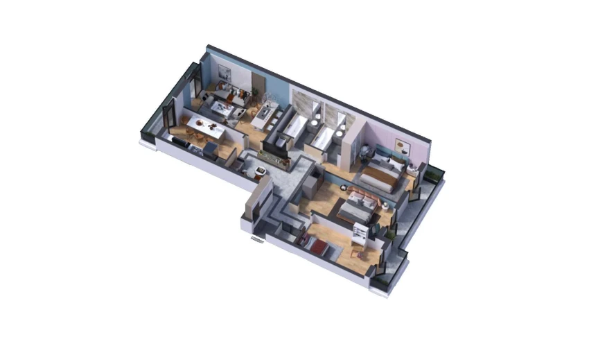 4-xonali xonadon 101.71 m²  4/16 qavat | SOKIN DIYOR Turar-joy majmuasi
