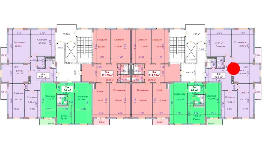 4-комн. квартира 121 м²  4/9 этаж | Жилой комплекс SHAYX-UL OLAM