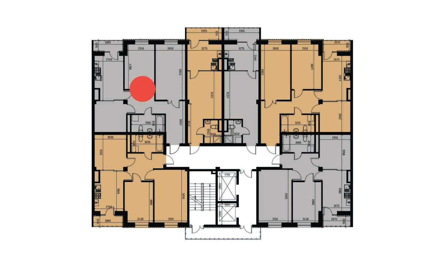2-xonali xonadon 67.92 m²  5/10 qavat | YANGIOBOD RESIDENCE Turar-joy majmuasi