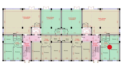 2-xonali xonadon 52 m²  1/8 qavat | Saxro Turar-joy majmuasi