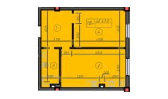 1-xonali xonadon 47 m²  1/12 qavat | Sokin hayot Turar-joy majmuasi