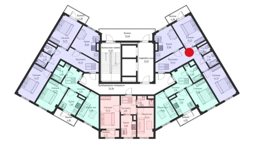 2-xonali xonadon 62.61 m²  2/15 qavat | Navro'z Residence Turar-joy majmuasi