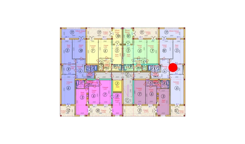4-xonali xonadon 136 m²  2/9 qavat | SAMARQAND CITY Turar-joy majmuasi