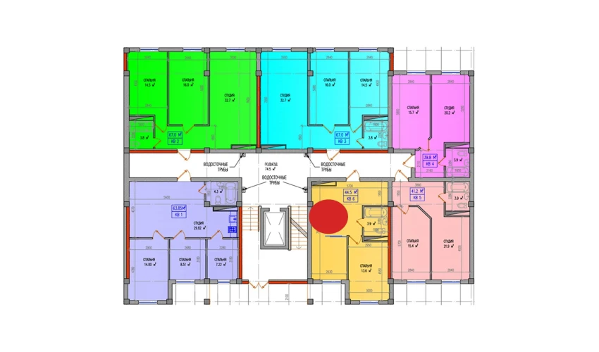 2-комнатная квартира 44.5 м²  1/9 этаж | Жилой комплекс Yuksalish Nurafshon