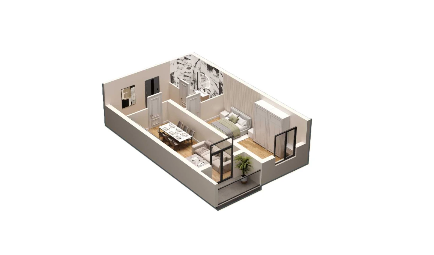 2-комн. квартира 63.6 м² 12/16 этаж | Жилой комплекс DO'MBIROBOD RESIDENCE 2-комн. квартира 63.6 м² 12/16 этаж | Жилой комплекс DO'MBIROBOD RESIDENCE