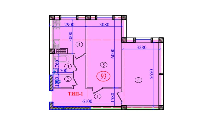 2-комнатная квартира 71 м²  1/9 этаж | Жилой комплекс Orzular