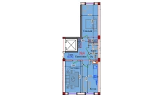 2-xonali xonadon 74.6 m²  1/9 qavat | ZAR ZAMONAVIY UYLAR Turar-joy majmuasi