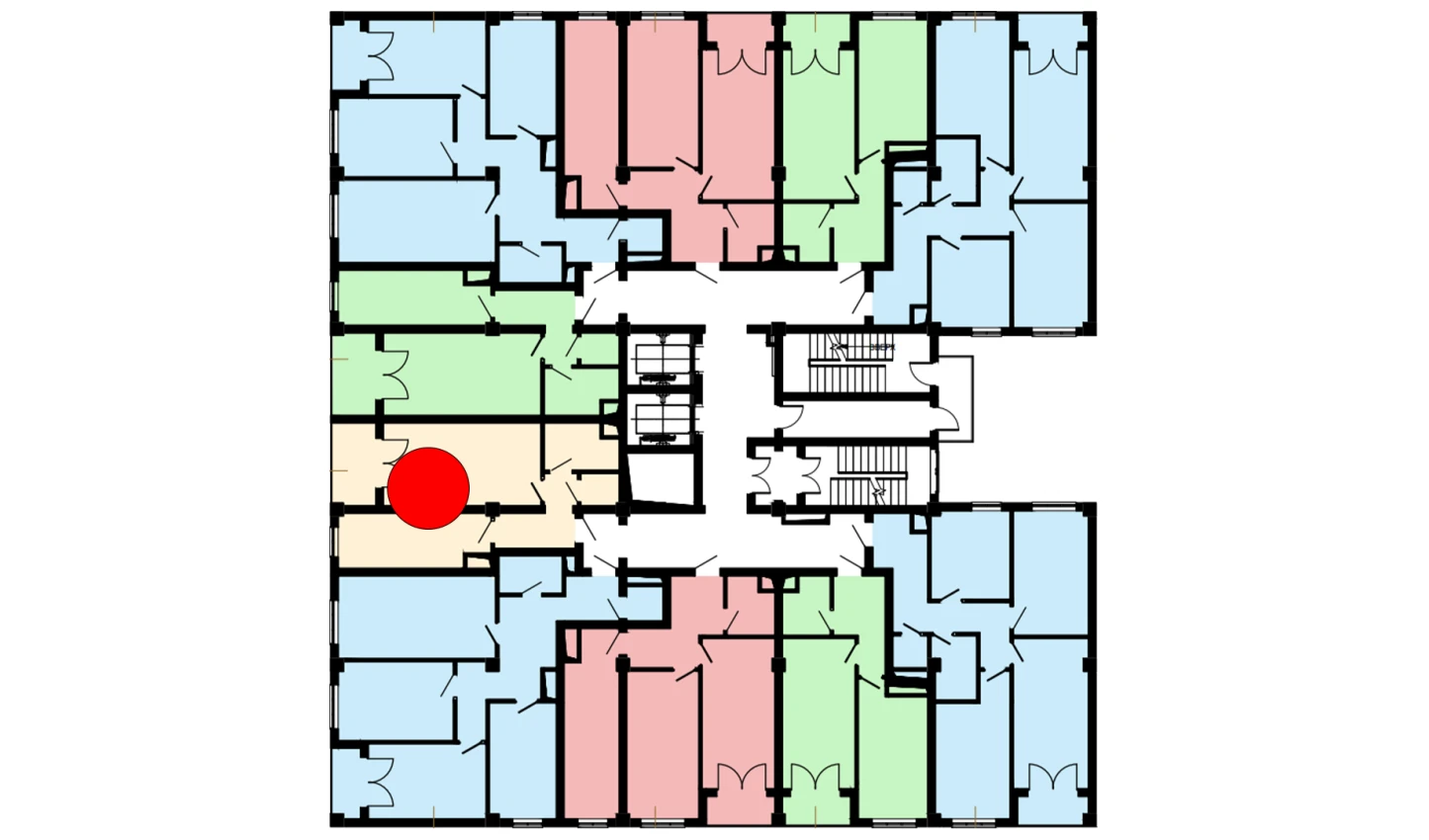 1-xonali xonadon 52.96 m²  15/16 qavat | Musaffo Turar-joy majmuasi