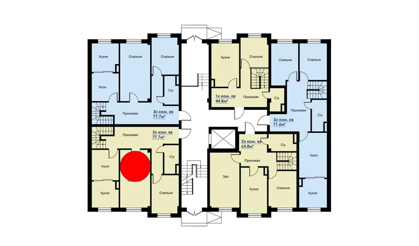 3-xonali xonadon 152.5 m²  1/6 qavat | CHOSHTEPA GARDEN Turar-joy majmuasi