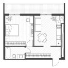 1-комн. квартира 43.6 м²  5/12 этаж | Жилой комплекс PARVOZ