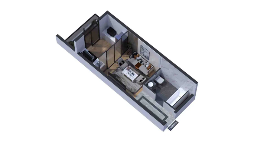 1-комнатная квартира 27.6 м²  6/7 этаж | Жилой комплекс Bochka Resort