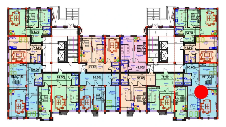 3-комн. квартира 90 м²  1/12 этаж | Жилой комплекс GAGARIN AVENUE