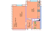 1-xonali xonadon 48.38 m²  3/10 qavat | Samarqand Park Avenue Turar-joy majmuasi