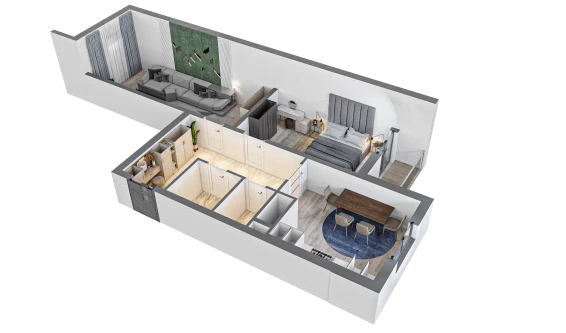2-комнатная квартира 72.4 м²  11/16 этаж | Жилой комплекс TRINITY