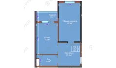 2-комн. квартира 53.8 м²  2/9 этаж | Жилой комплекс NUR HAYAT