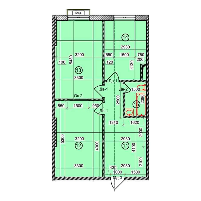 2-xonali xonadon 68.8 m²  8/9 qavat | Uchtepa Avenue Turar-joy majmuasi
