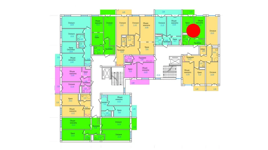 1-xonali xonadon 37.08 m²  9/9 qavat | PROVANS Turar-joy majmuasi