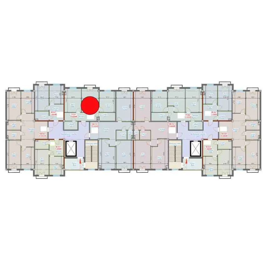 2-комн. квартира 77 м²  6/9 этаж | Жилой комплекс YANGI AVLOD