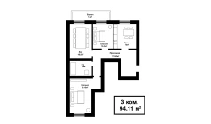3-комн. квартира 88.91 м² 4/4 этаж | Жилой комплекс SABZAVOT CITY 3-комн. квартира 88.91 м² 4/4 этаж | Жилой комплекс SABZAVOT CITY