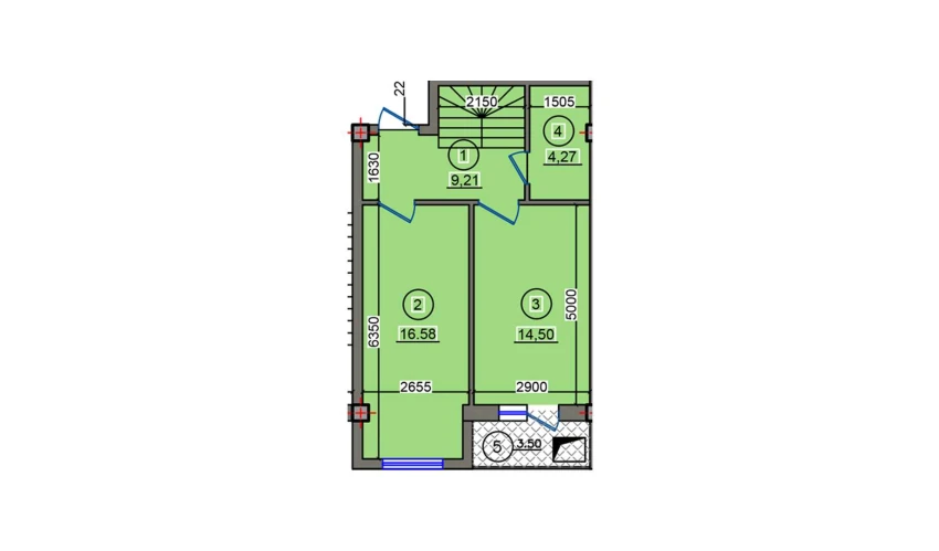 1-xonali xonadon 48.07 m²  10/10 qavat | Qibray City Turar-joy majmuasi