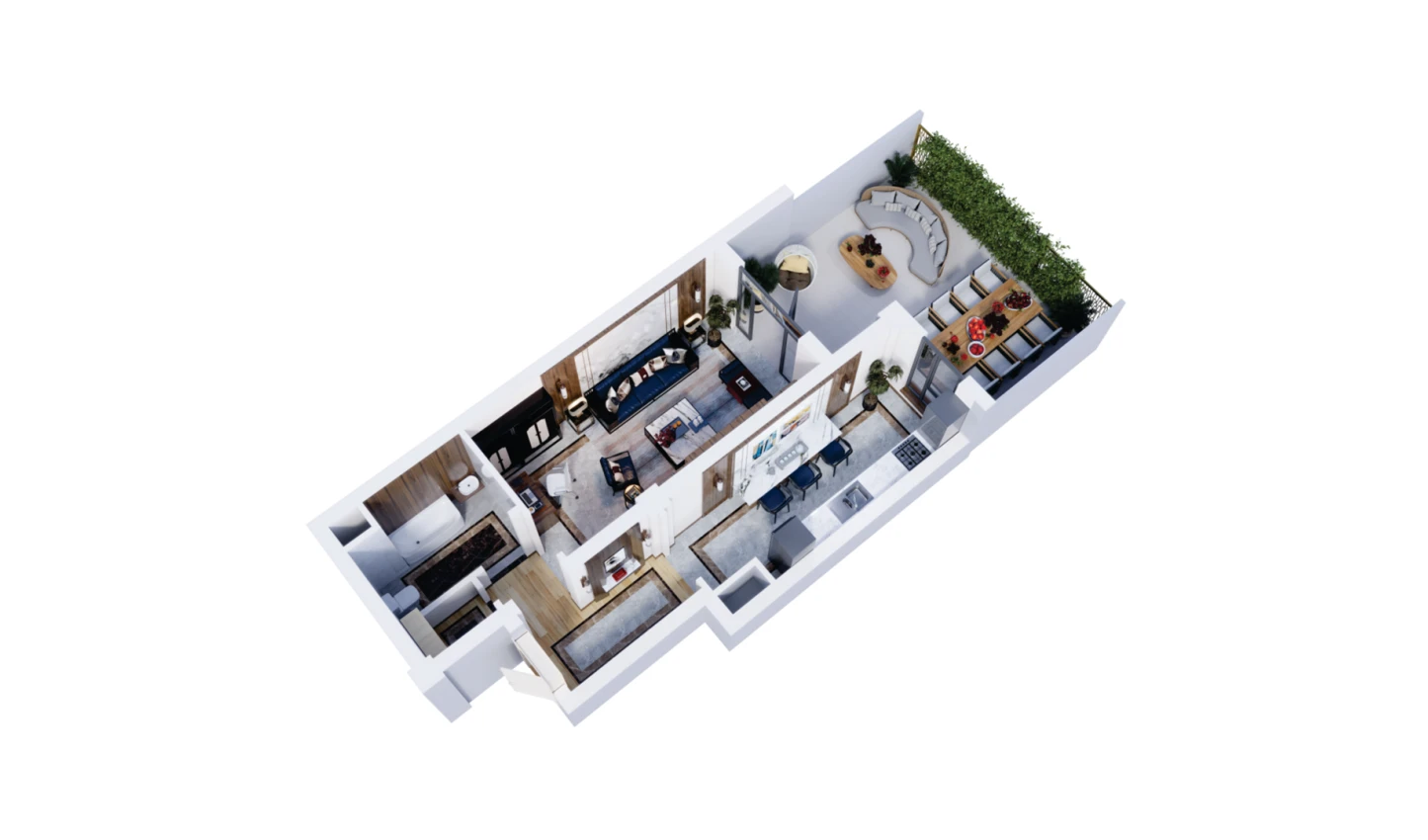 1-xonali xonadon 75.8 m²  3/16 qavat | Musaffo Turar-joy majmuasi