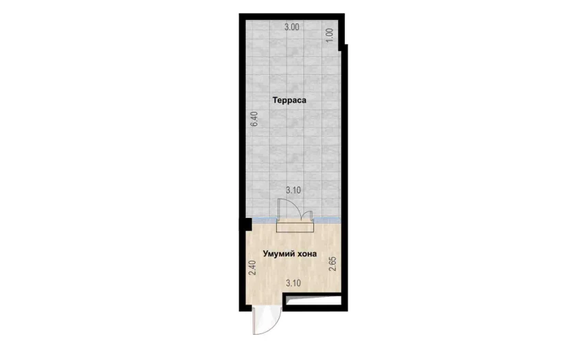 1-комнатная квартира 55.49 м²  7/7 этаж | Жилой комплекс Bochka Resort