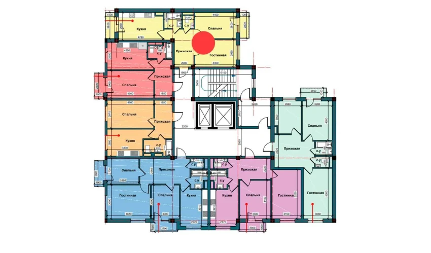 2-xonali xonadon 61.7 m²  6/10 qavat | NUR BARAKA Turar-joy majmuasi