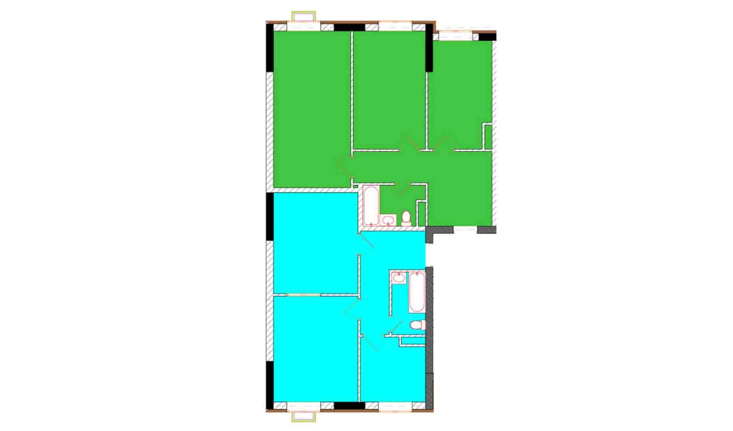 2-xonali xonadon 50 m²  1/9 qavat | Uchtepa Avenue Turar-joy majmuasi