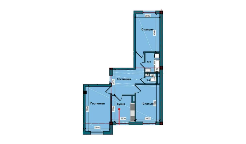 3-комнатная квартира 79.5 м²  2/9 этаж | Жилой комплекс NUR BARAKA