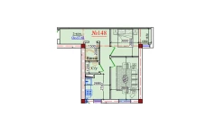 2-комн. квартира 57.61 м²  9/9 этаж | Жилой комплекс ZAR ZAMONAVIY UYLAR