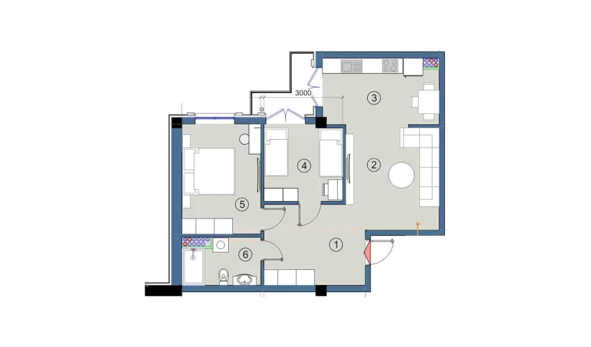 2-xonali xonadon 151 m²  9/9 qavat | FLORYA RESIDENCE Turar-joy majmuasi