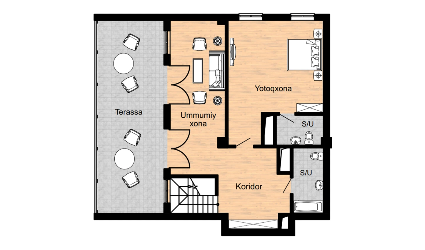 3-xonali xonadon 188.3 m²  16/16 qavat | Musaffo Turar-joy majmuasi