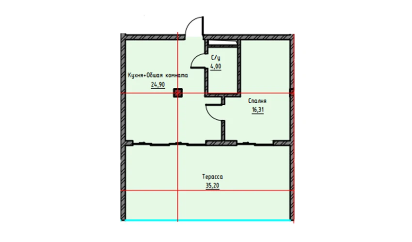 1-комнатная квартира 80.41 м²  17/17 этаж | Жилой комплекс UCHTEPA CITY