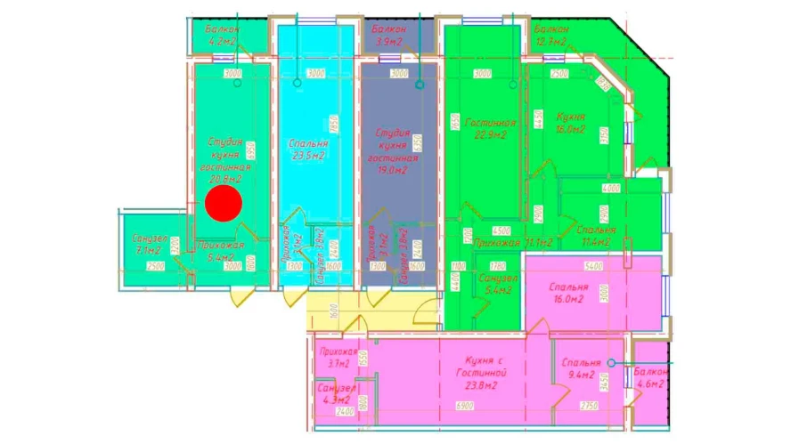 1-комн. квартира 37.5 м²  4/16 этаж | Жилой комплекс DO'MBIROBOD RESIDENCE