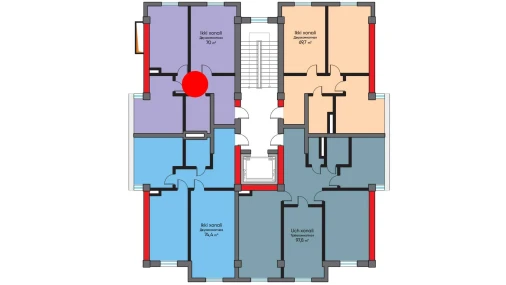 2-xonali xonadon 70 m²  4/10 qavat | BRIDGE Turar-joy majmuasi