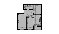 2-комн. квартира 53.27 м²  6/10 этаж | Жилой комплекс YANGIOBOD RESIDENCE