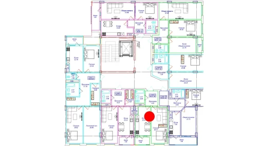 1-xonali xonadon 45.37 m²  5/9 qavat | UCHTEPA CITY Turar-joy majmuasi
