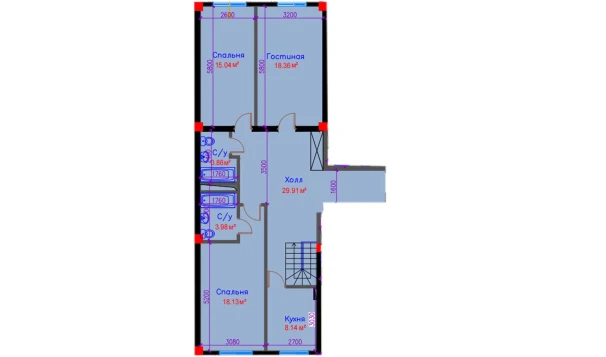 3-комнатная квартира 97.42 м²  1/10 этаж | Жилой комплекс Ko'kcha-Oqtepa