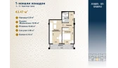 1-xonali xonadon 43.47 m²  10/11 qavat | Zangota City 1 -ETAP Turar-joy majmuasi