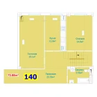 1-xonali xonadon 149.48 m²  1/9 qavat | YANGI AVLOD Turar-joy majmuasi