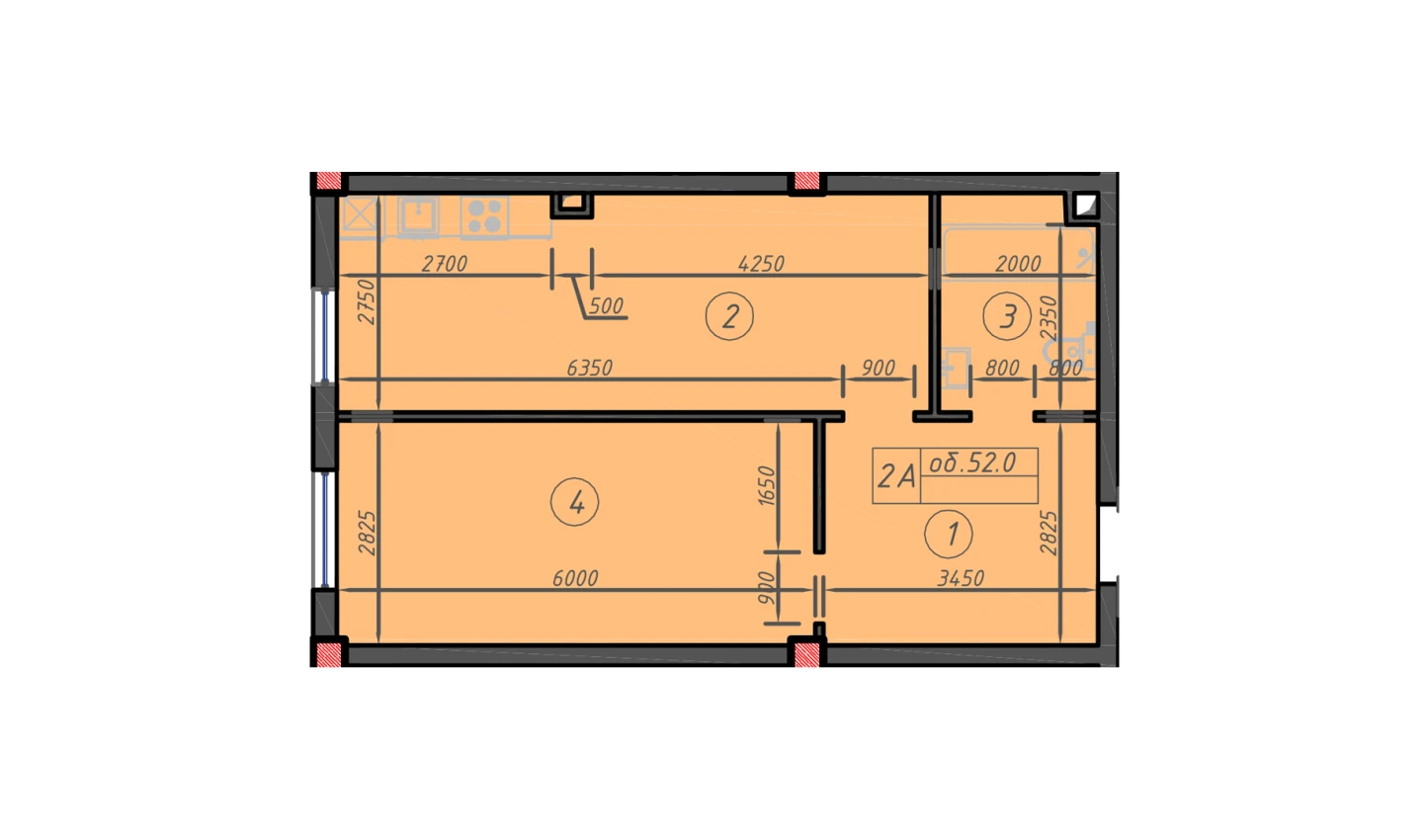 3-комн. квартира 52 м²  1/12 этаж | Жилой комплекс Sokin hayot