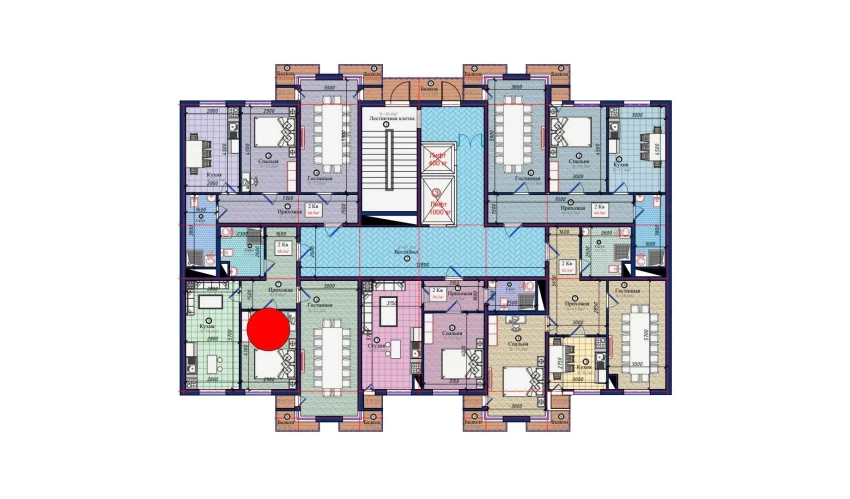 2-xonali xonadon 68.1 m²  4/10 qavat | NURAFSHON Turar-joy majmuasi